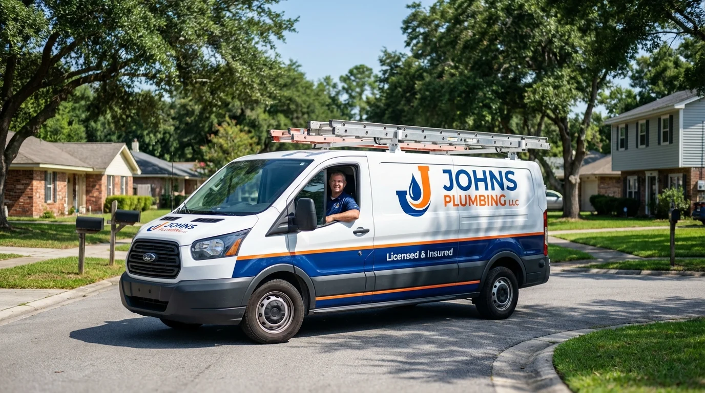 Johns Plumbing LLC service van in Saint Paul, MN