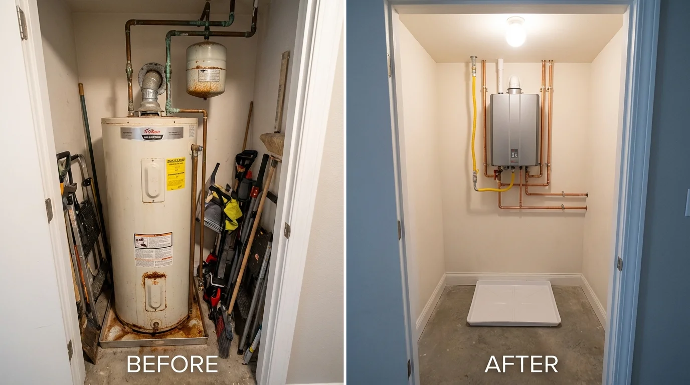 Tank water heater versus wall-mounted tankless unit comparison for Saint Paul, MN homeowners